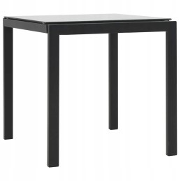 Vidaxl gultai su stalu, 2 vnt, polirotangas ir tekstilinis, juodas, 44894