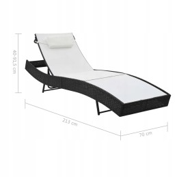 Vidaxl gultai su stalu, 2 vnt, polirotangas ir tekstilinis, juodas, 44894