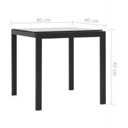 Vidaxl gultai su stalu, 2 vnt, polirotangas ir tekstilinis, juodas, 44894