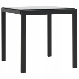 Vidaxl gultai su stalu, 2 vnt, polirotangas ir tekstilinis, juodas, 44894