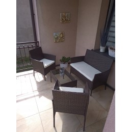 Matmay sodo baldų komplektas, plastikinis, rudas, 4 vnt.
