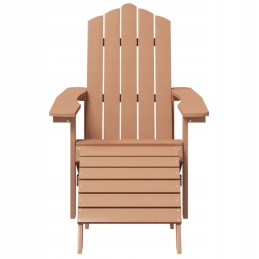 Adirondack sodo kėdės su atrama kojoms ir stalu - ruda, HDPE, 73x83
