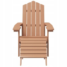 Adirondack sodo kėdės su atrama kojoms ir stalu, ruda, HDPE, 73x83x