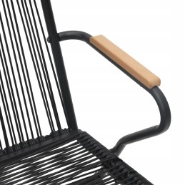 Vidaxl 3 dalių sodo baldų komplektas, juodas, PVC, rotangas