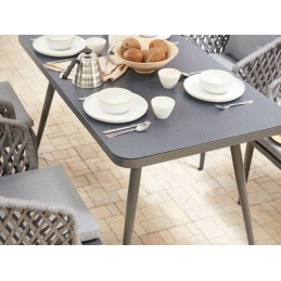 Metalinis sodo stalas 140 x 80 cm lipari pilka lu