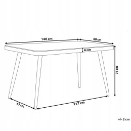 Metalinis sodo stalas 140 x 80 cm lipari pilka lu