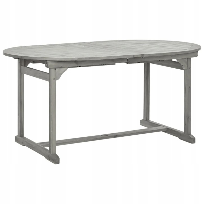 Vidaxl sodo valgomasis stalas, (160-240)x100x75 cm, akacijos mediena