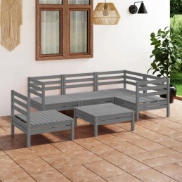 Medinis sodo poilsio komplektas, 63,5x63,5x62,5 cm, pilkas