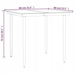 Rattan PE juodas sodo baldų komplektas - stalas 80x80x74 cm, 4 kėdės 56x6
