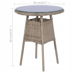 PE rotango valgomojo komplektas, rudas/kreminis, 2 foteliai, stalas