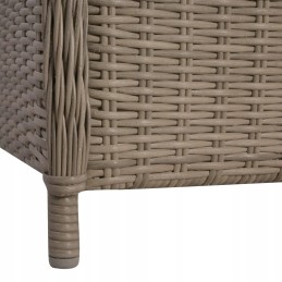 Rattan PE sodo baldų komplektas, 2 foteliai + stalas, ruda/kreminė, 64x65