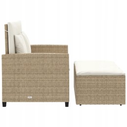 Sodo sofa su pagalvėlėmis, 2-vietė, smėlio spalvos, polirotango