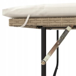 Sodo sofa su pagalvėlėmis, 2-vietė, smėlio spalvos, polirotango