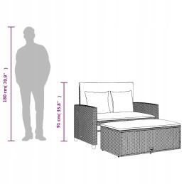 Sodo sofa su pagalvėlėmis, 2-vietė, smėlio spalvos, polirotango