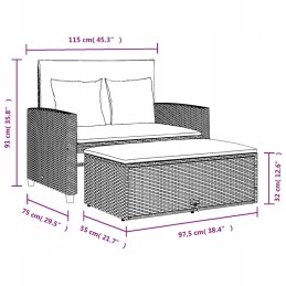 Sodo sofa su pagalvėlėmis, 2-vietė, smėlio spalvos, polirotango