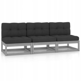 3-vietė sofa su pagalvėlėmis, pušies masyvo