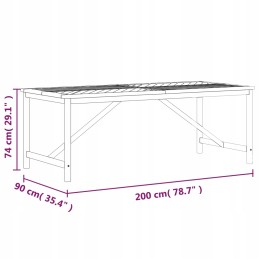 Sodo stalas, 200x90x74 cm, akacijos masyvo