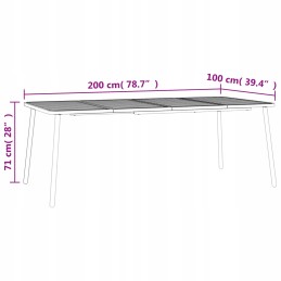 Vidaxl sodo stalas, antracitas, 200x100x71 cm, plieninis
