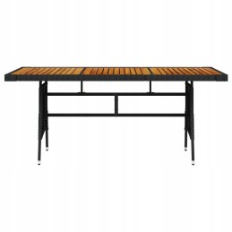 Sodo stalas, juodas, 160x70x72 cm, PE ID rotango