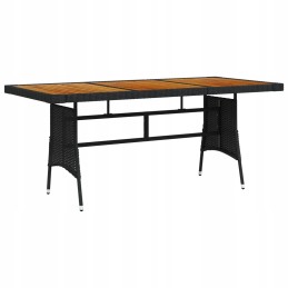 Sodo stalas, juodas, 160x70x72 cm, PE ID rotango