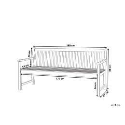 Sodo suolas, sertifikuota akacijos mediena, 180 cm, šviesaus medžio, vivara lum