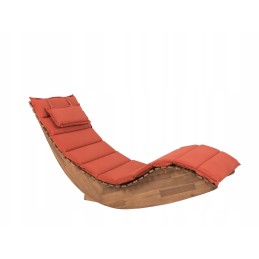 Medinis sodo gultas su raudona pagalve Brescia Lumarko!