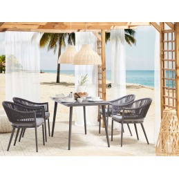 Metalinis sodo stalas 140 x 80 cm pilkas mileto!