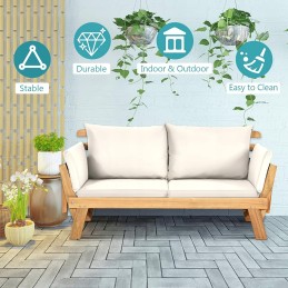 2 viename sodo suoliukas ir šezlongas su šildytuvu, baltas