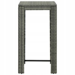 Sodo baro baldų komplektas, pilkas PE rotangas, 60,5x60,5x110,5 cm