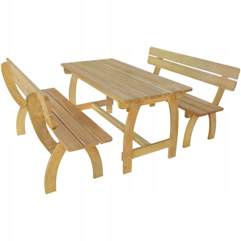 Alaus staliukas su 2 suolais, impregnuota pušis