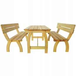 Alaus staliukas su 2 suolais, impregnuota pušis