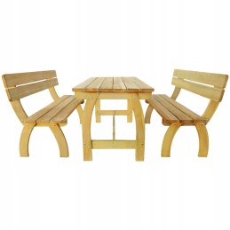 Alaus staliukas su 2 suolais, impregnuota pušis