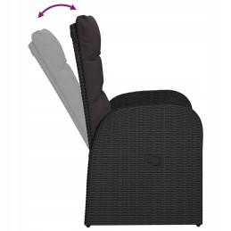 Sulankstomos sodo kėdžių pagalvėlės 2 vnt. juodas PE rotangas