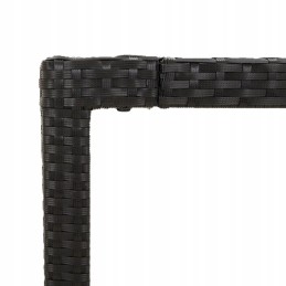 5 dalių rotango sodo baldų komplektas, juodas, 90x90x75 cm