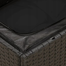 9 dalių juodo rotango sodo baldų komplektas