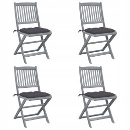 Sulankstomos sodo kėdės, 4 vnt., su pagalvėlėmis, a