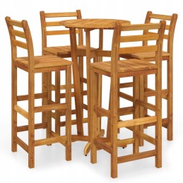 5 dalių sodo baro baldų komplektas iš akacijos medienos masyvo