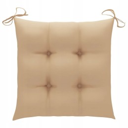 Sodo kėdės, rinkinys iš 2, smėlio spalvos pagalvėlės, tikmedžio masyvo lumarko!