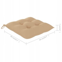 Sodo kėdės, rinkinys iš 2, smėlio spalvos pagalvėlės, tikmedžio masyvo lumarko!