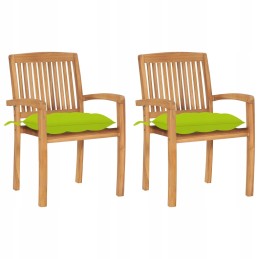 Sodo kėdės, 2 komplektas, šviesiai žalios pagalvėlės, lumarko tiko!