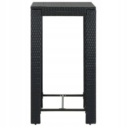 Vidaxl 3 dalių baro baldų komplektas su pagalvėlėmis, rotango, juodos spalvos