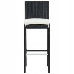 Vidaxl 3 dalių baro baldų komplektas su pagalvėlėmis, rotango, juodos spalvos