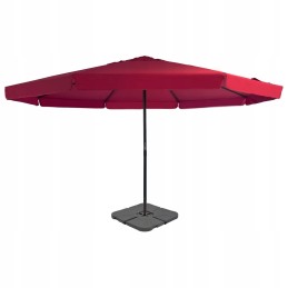 Vidaxl sodo skėtis su nešiojamu pagrindu, raudona