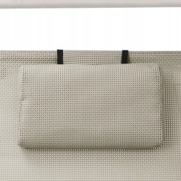 Vidaxl dvivietis gultas su baldakimu, tekstilenas, kremas