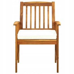 3 dalių sodo baldų komplektas su pagalvėlėmis, medinė