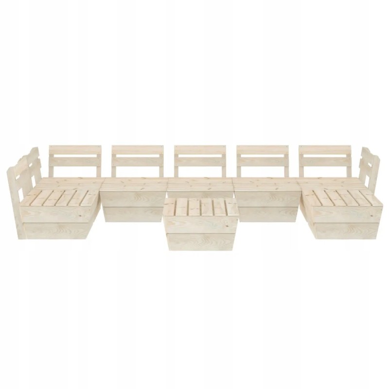 Vidaxl 8 dalių Padėklų baldų komplektas sodui, impregnuota eglė