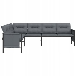Vidaxl sodo kampinė sofa, antracitas, plienas ir tekstilė