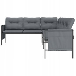 Vidaxl sodo kampinė sofa, antracitas, plienas ir tekstilė