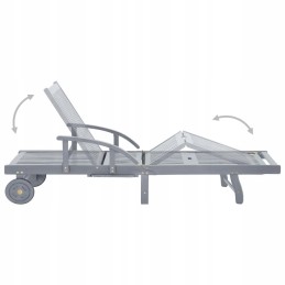 Vidaxl sodo gultas su pagalvėle, akacijos medienos masyvo