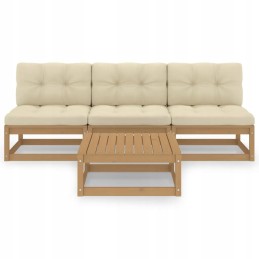 Vidaxl 4 dalių sodo poilsio komplektas, su pagalvėmis, pušies masyvo